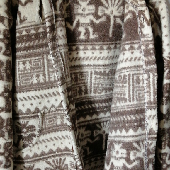 Vintage Wool Aztec Jacket Southwest Tribal Hooded Mens L? - Picture 3 of 6